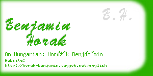 benjamin horak business card